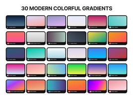 30 best gradient backgrounds. Gradient backgrounds with color codes. Vector abstract background.