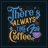 There's always time for coffee, Typography quotes for coffee lovers vector