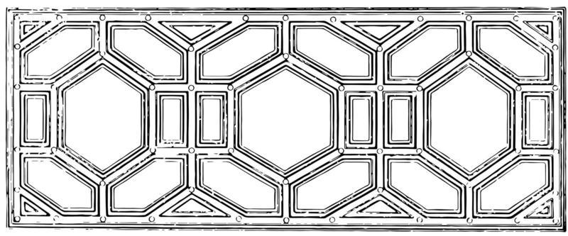 Ceiling design, Peruzzi,  vintage engraving.