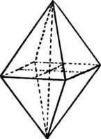ilustración vintage de deuteropirámide tetragonal. vector
