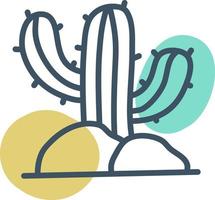 Desert cactus, illustration, vector, on a white background. vector