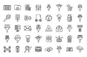 los iconos de filtro de contenido establecen el vector de contorno. embudo de internet