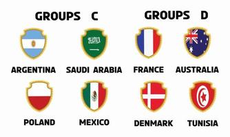 world football championship groups C D table match schedule vector