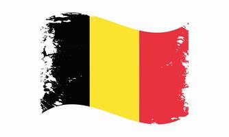 Belgium wavy grunge Brush Flag Design vector