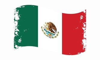 mexico wavy grunge Brush Flag Design vector