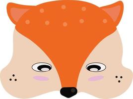 Foxs head, illustration, vector on white background.