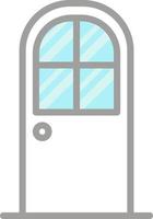 Interesting white door, illustration, vector, on a white background. vector