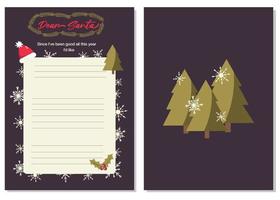 Christmas wish list template on a dark background. vector