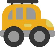 Yellow off road transport car, illustration, vector on a white background.