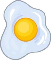 Fried egg, illustration, vector on white background.