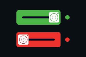 Power on off red and green button icon vector illustration