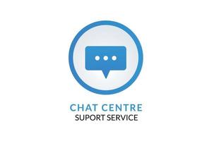 Chat center support service with message icon. vector