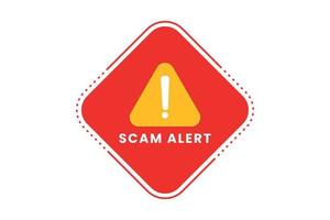Scam alert red banner. scam sign label isolated. vector illustration.