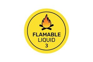 Flammable liquid sign on white background danger sign vector