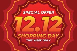 12.12 online shopping sale poster design. vector