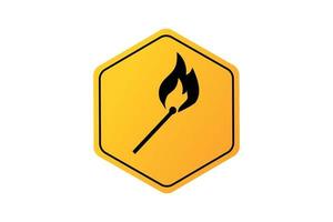 Fire flame match. Abstract flat icon on white background. vector