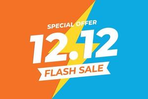 12.12 Flash sale discount banner design. vector