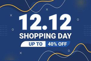 12.12 shopping day 40 percent discount sale banner vector