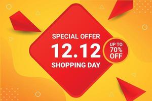 12.12 Special offer of 70 percent off banner design. vector