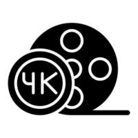 Estilo de icono de película 4k vector