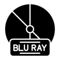 estilo de icono de blu ray vector