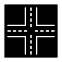 Four Way Intersection Icon Style vector