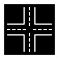 Four Way Intersection Icon Style vector