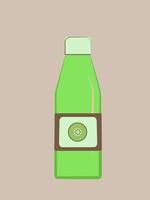 Kiwi juice, illustration, vector on white background.