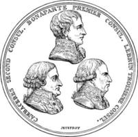 The three consuls, vintage illustration. vector