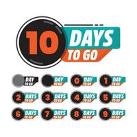 Days to go countdown badge set vector