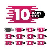 Countdown timer with number of days left paint style vector