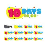 Days to go countdown badge set vector