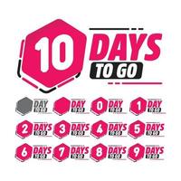 Days to go countdown badge set vector