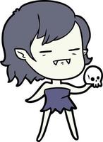 doodle character cartoon vampire girl vector