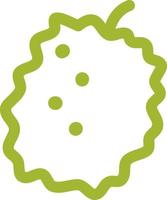 Green durian, icon illustration, vector on white background