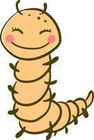 Happy smiling centipede, illustration, vector on white background.