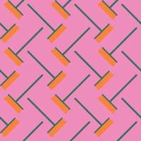 Small broom,seamless pattern on pink background. vector