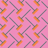 Small broom,seamless pattern on pink background. vector