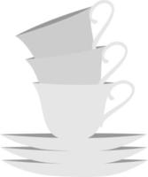 tazas, ilustración, vector sobre fondo blanco.