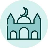 Mosque building, illustration, vector on a white background.