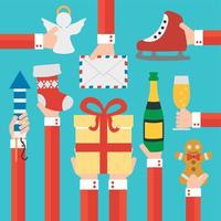 Merry Christmas and New year concept flat design vector