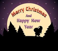 Christmas and New Year background card purple vector