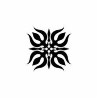 logotipo de símbolo de tridente tribal mandala negro sobre fondo blanco. diseño de tatuaje de calcomanía de plantilla. ilustración vectorial plana. vector
