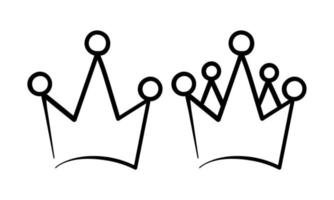 hand draw king and queen crown symbol vector