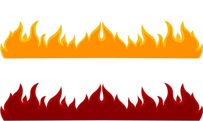 illustration of flames in two different colors
