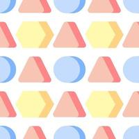 seamless pattern of colorful 3d geometric shapes vector