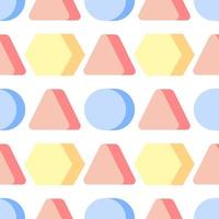 seamless pattern of colorful 3d geometric shapes vector