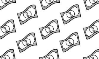 dollar banknote hand drawn background vector