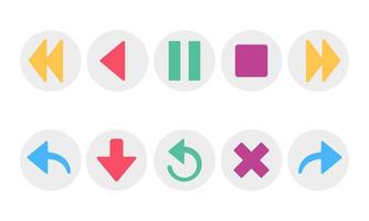 a collection of colorful icon playing music audio vector