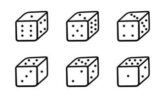 a collection of hand drawn dice vector